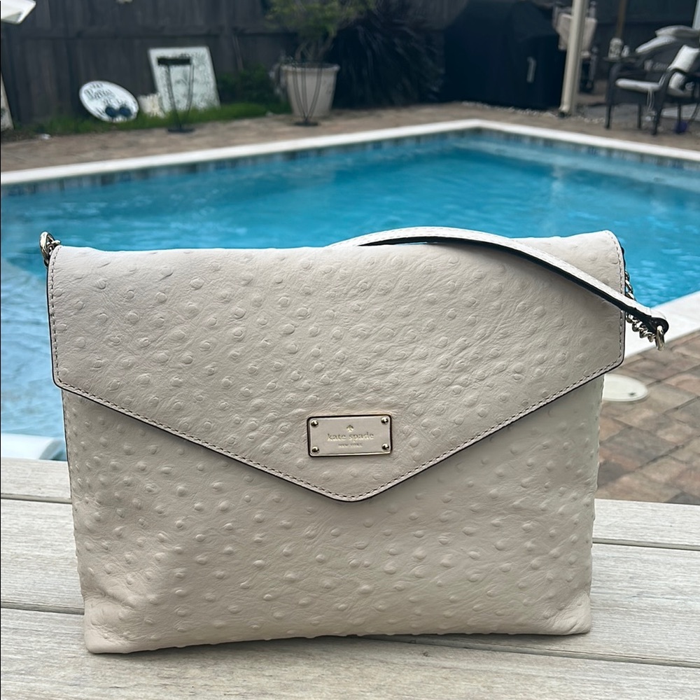 Kate Spade NWT A La Vita Ostrich Leena Shoulder Bag